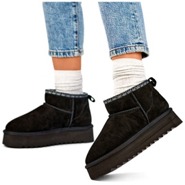 Mustat nahkaiset lumisaappaat, naisten lämpöeristetyt talvisaappaat 2