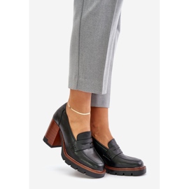 Naisten korkeakorkokengät Eco-nahasta, musta Vinceza 58105 1