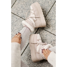 Platform lumisaappaat nauhoitettu vaalea beige Izathiel 2