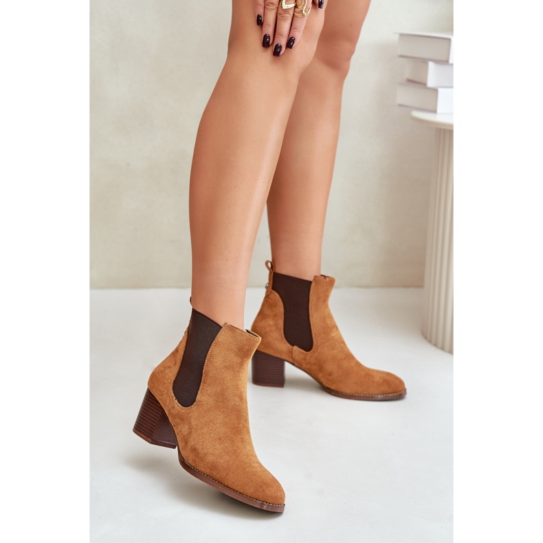 Chelsea -saappaat Eco Suede Post Cameliski ruskea 2