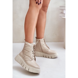 Zazoo 60472 Nahkaiset nilkkurit alustalla ja kiilat, beige 2