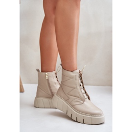 Zazoo 60472 Nahkaiset nilkkurit alustalla ja kiilat, beige 5