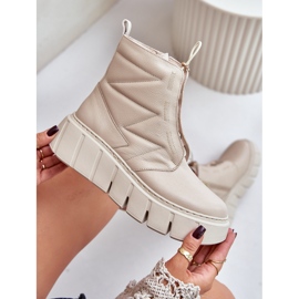 Zazoo 60472 Nahkaiset nilkkurit alustalla ja kiilat, beige 8