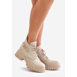 Zazoo 60483 Naisten matalat nahkasaappaat, lämmin beige 1