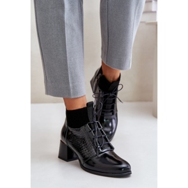 Zazoo 60503 nahkaiset korkokengät, lämpimät, mustat 2