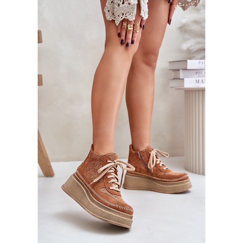 Nahkasaappaat alustalla ja kiilalla Maciejka 06759-29 ruskea 2