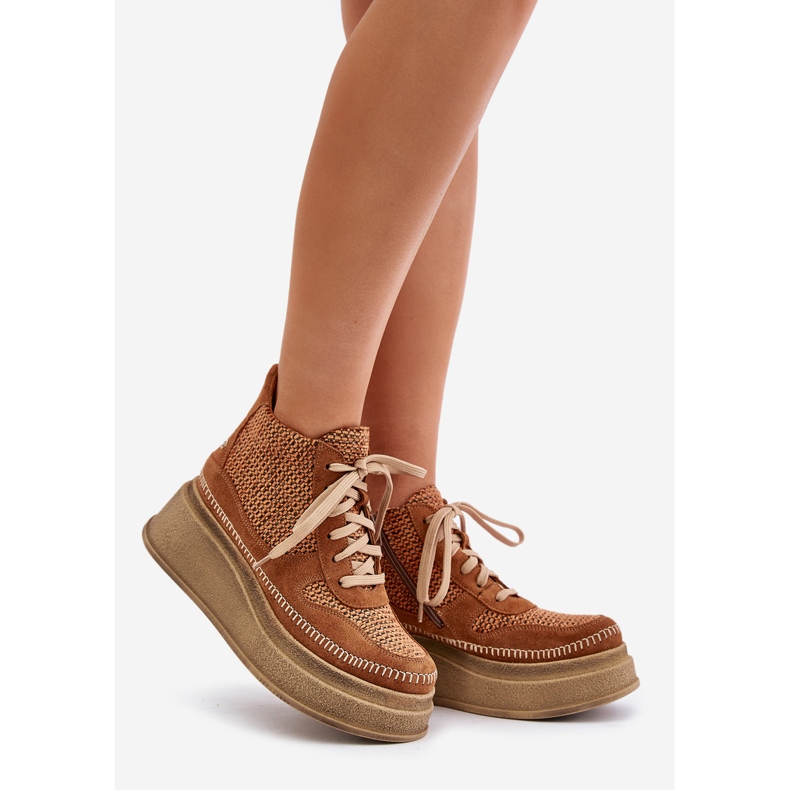 Nahkasaappaat alustalla ja kiilalla Maciejka 06759-29 ruskea 1