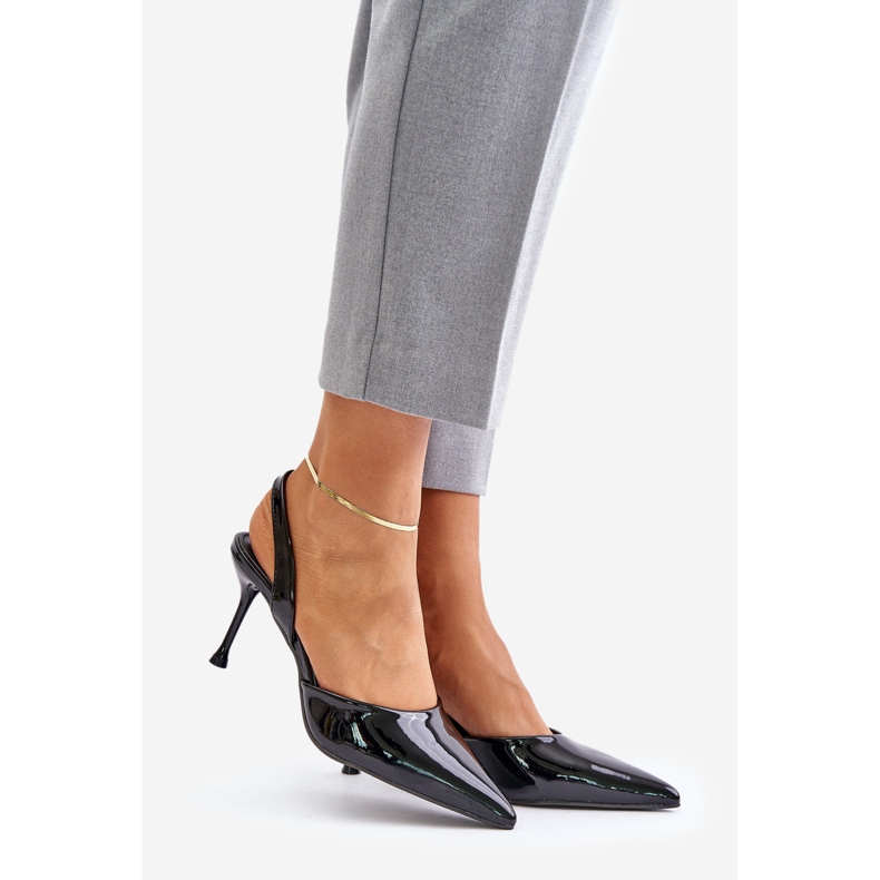 Patenttikorkokengät avokorolla, Black Emmizola musta 1