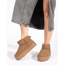 Seastar Beiget eristetyt naisten lumisaappaat alustalla 2