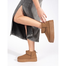 Seastar Beiget eristetyt naisten lumisaappaat alustalla 1