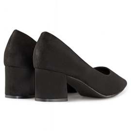 Mokkanahkaiset matalakorkoiset pumput, klassiset mustat naisten korkokengät 1