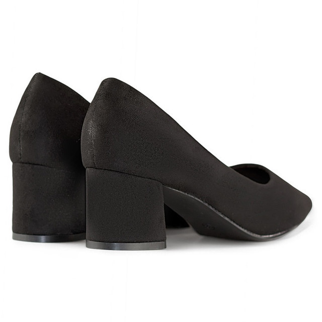 Mokkanahkaiset matalakorkoiset pumput, klassiset mustat naisten korkokengät 1