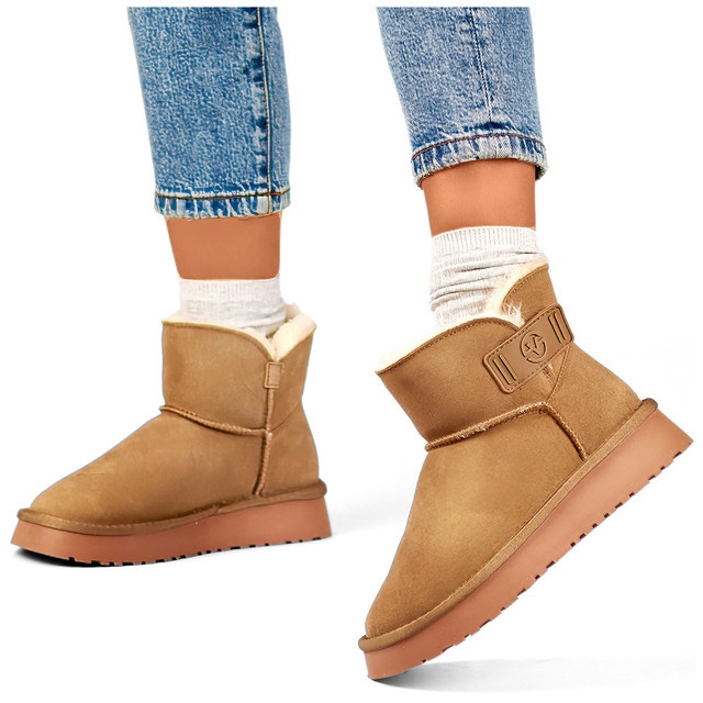 Naisten lumikengät luonnonnahasta, naisten eristetyt saappaat, beigenväriset talvikengät 2