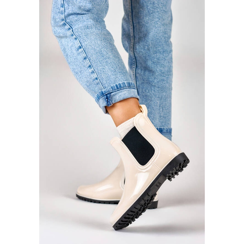 Naisten Chelsea-saappaat, beige, DC21BE 2