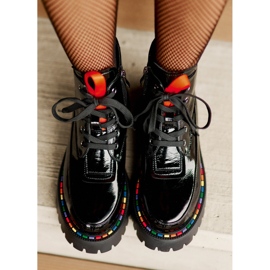 Mustat Anafra-nahkaiset Patent Worker -nilkkurit vetoketjulla 2