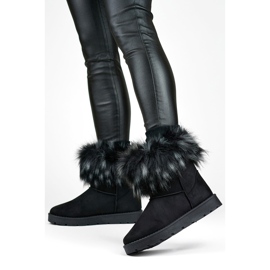 Naisten mukluk-lumisaappaat turkisella, musta 1906-1-B 2