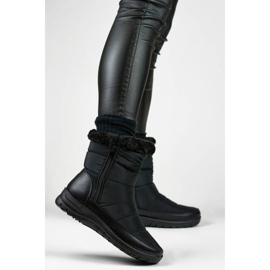 Naisten eristetyt lumisaappaat turkisella, musta 22T10B 1