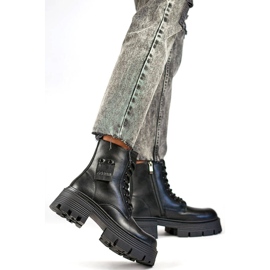 Naisten nahkatyöläiset alustalla, musta GD-TL56B 2