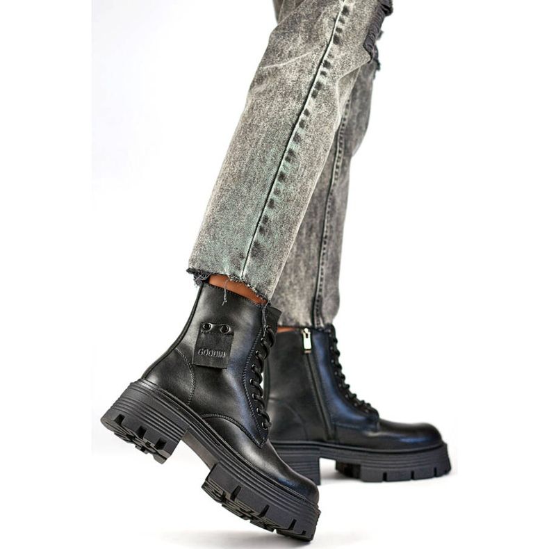 Naisten nahkatyöläiset alustalla, musta GD-TL56B 2