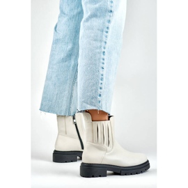 Naisten eristetyt Chelsea-saappaat, beige 250041BE-PU 2