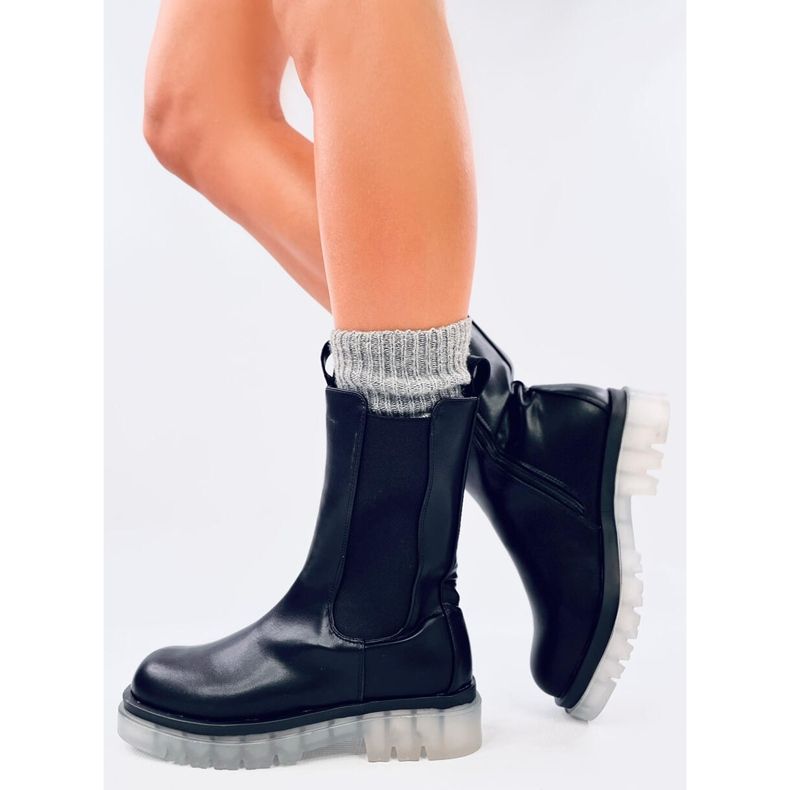 Troy Black korkeat Chelsea saappaat musta 2