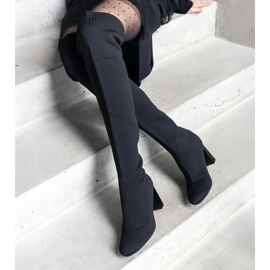 Mustat slip-on korkokengät, joissa joustava Flamme-päällinen 1