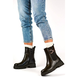 Naisten eristetty Chelsea-saappaat, musta, K-99257 2