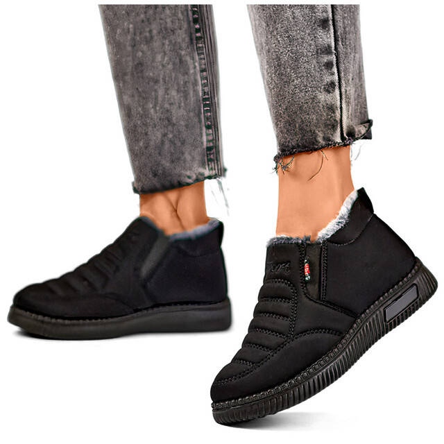 Naisten matalat lumisaappaat, eristetty, musta 7792B 1