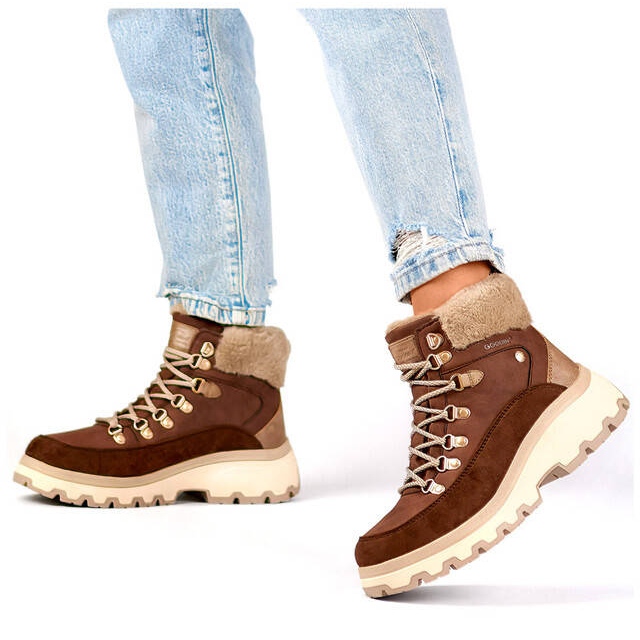 Naisten eristetyt saappaat, beige CC-44BR ruskea 1