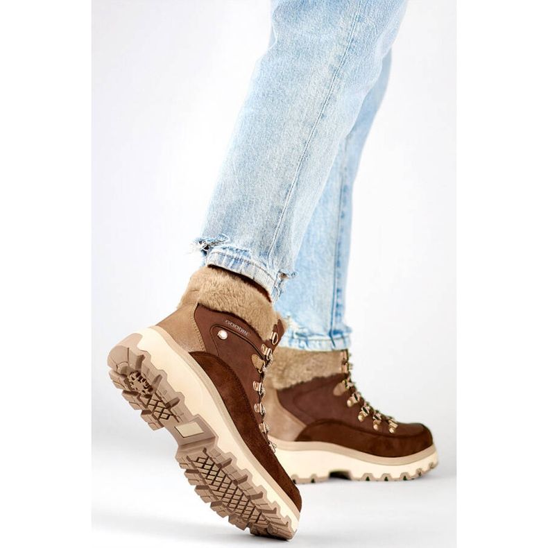 Naisten eristetyt saappaat, beige CC-44BR ruskea 2