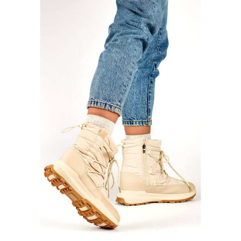 Naisten alustalumisaappaat, beige 24-16321BE 2