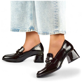 Naisten matalakorkoiset kengät, patentoitu musta, GD-FL475B 1