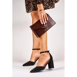 Mustat korkokengät nilkkakiinnityksellä QA203B 2