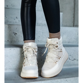 Vaalean beigenväriset nilkkurit, joissa paksumpi pohja, Rosemarie 1