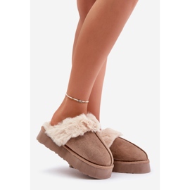 Naisten lumisaappaat, joissa paksu pohja ja turkis, tumma beige Doriola 1