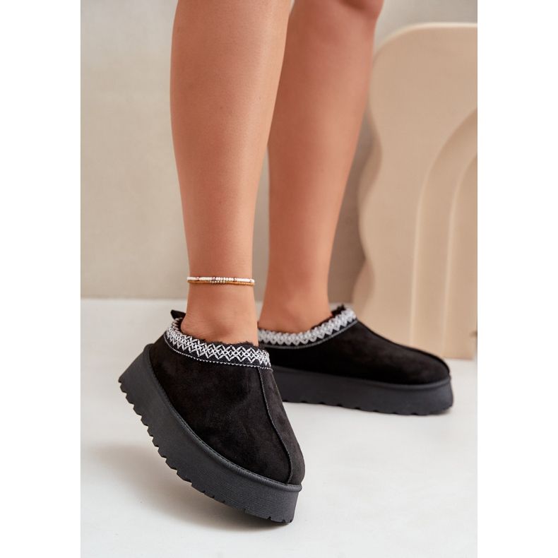 Mustat Tamilda Platform lumisaappaat brodeerauksella 2