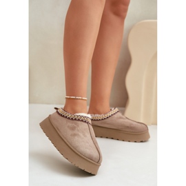 Koruompeleiset lumisaappaat, tumma beige tamilda 1