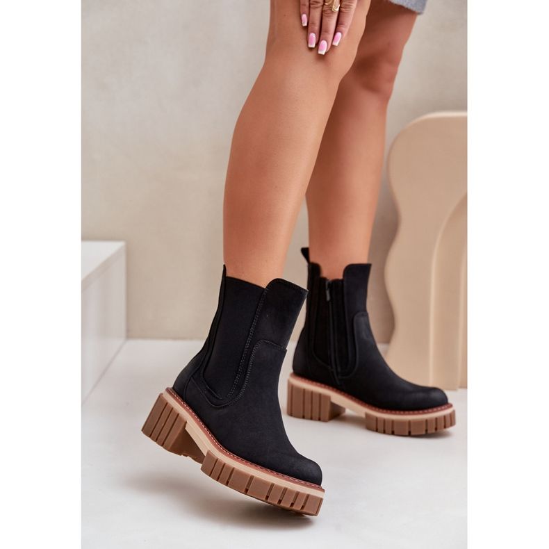 Eristetyt Chelsea-saappaat vetoketjulla, musta Linneviae 2