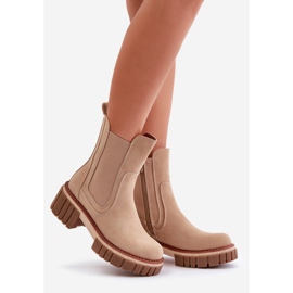 Beige eristetty vetoketju Chelsea Boots Linneviae 1