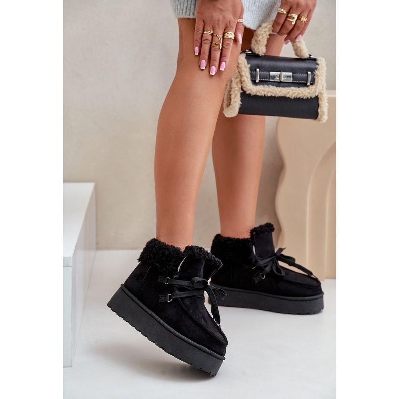 Naisten lumisaappaat turkisella, Branek Black Ciabellae musta 2