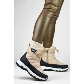 Naisten lumisaappaat hihansuilla, beige 9159-4BE 2