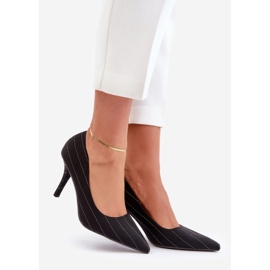 Mustat Tifidra naisten raidalliset korkokengät 1