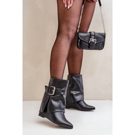 Mustat Vortinia Wedge -nilkkurit, joissa on käännetty yläosa ja solki 2