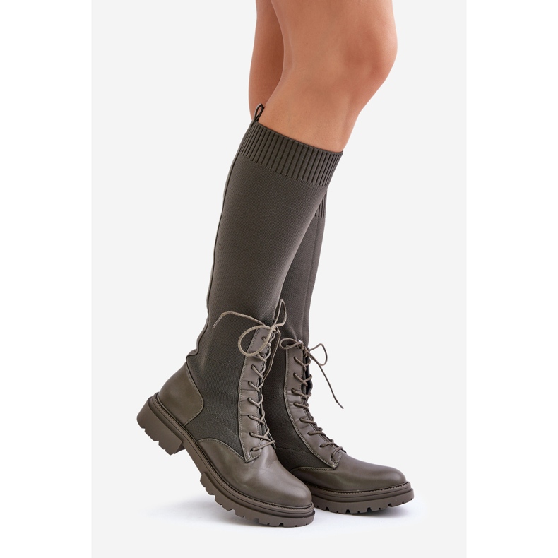 Slip-on saappaat, joissa sukkapäällinen, tummanvihreä Iranel 1