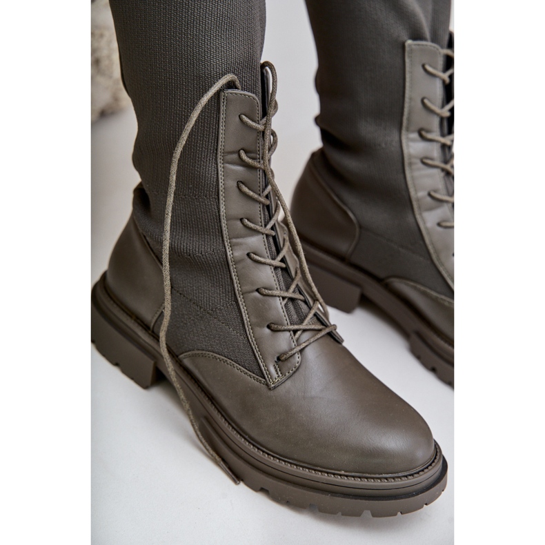 Slip-on saappaat, joissa sukkapäällinen, tummanvihreä Iranel 2