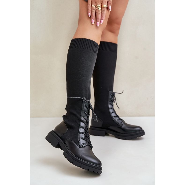 Mustat Iranel-saappaat, joissa on sukkapäällinen 2
