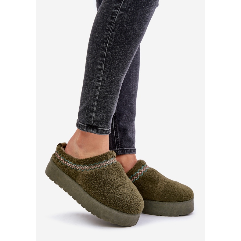 Turkiset, lampaannahkatyyppiset, tummanvihreät Mesirra-tasoiset lumisaappaat 1