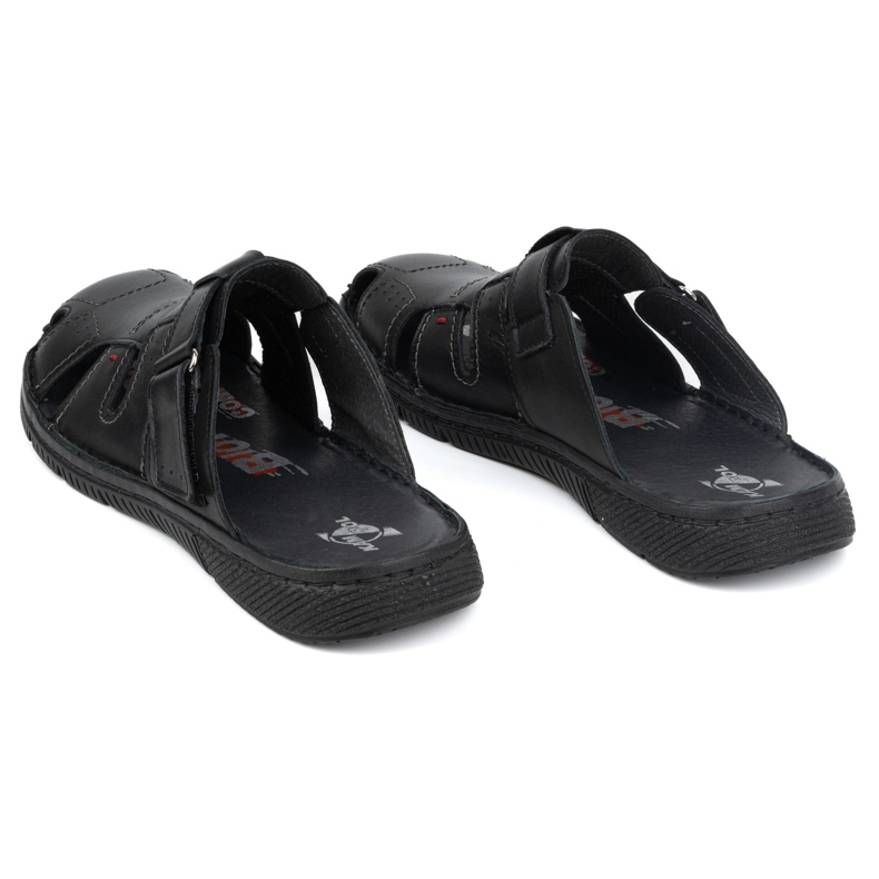 Miesten nahkaiset tossut KAMPOL Polskie stogie 221KAM musta 3