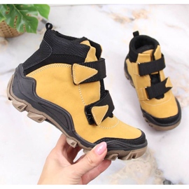 Kornecki Jr KOR6394E kamelieristetyt saappaat tarranauhalla keltainen 1