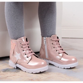 Kiiltävät eristetyt saappaat Potocki W WOL121B vaaleanpunainen 1